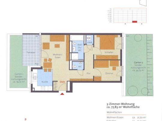 Grundriss mit Garten